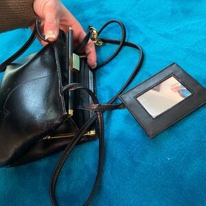 Black Crossbody Bag with Smooth Leather Finish